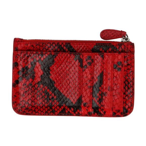 Balenciaga Coin Card Case Snake Embossed Red - Picture 2 of 7
